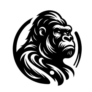 黑猩猩简约风格标志图案