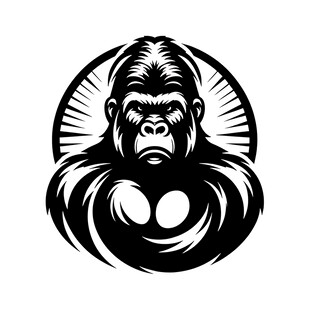 大猩猩力量主题徽章图案