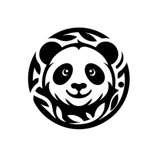 熊猫圆形图案设计