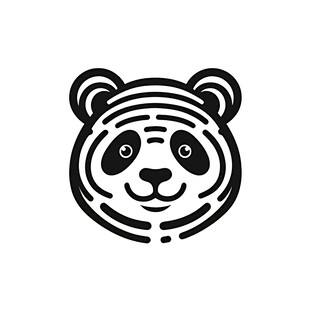 简约熊猫头像图案