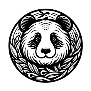 熊猫圆形图案艺术设计