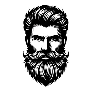 复古风格男士胡须头像