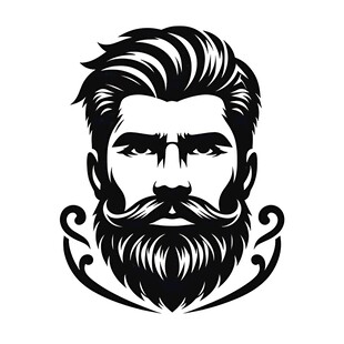 复古风格男士胡须头像