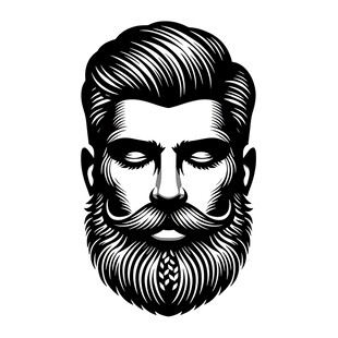 复古风格胡须男士头像