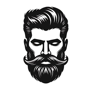 复古风格男士胡须头像
