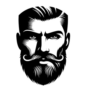 复古风格男士胡须头像