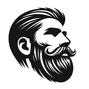 复古风格胡须男子头像