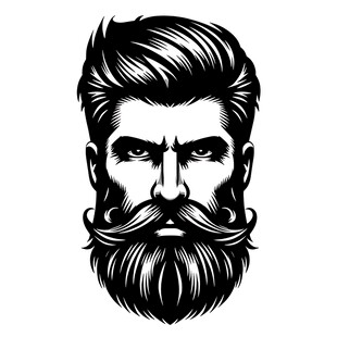 复古风格男士胡须头像
