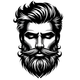 复古风格胡须男士头像