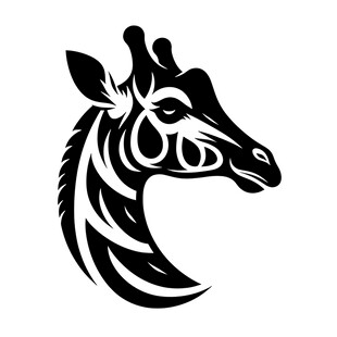 长颈鹿黑白简约艺术头像