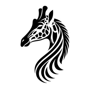 长颈鹿简约线条艺术头像