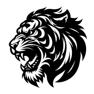 咆哮的老虎头像