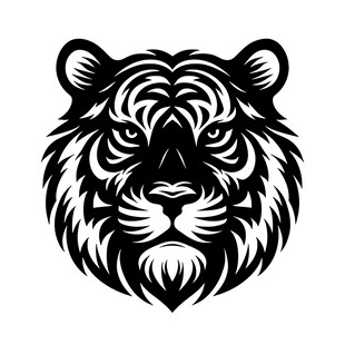黑白老虎头图案设计