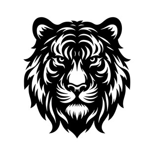 黑白老虎头像图案