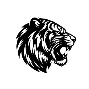 咆哮的老虎头部图案