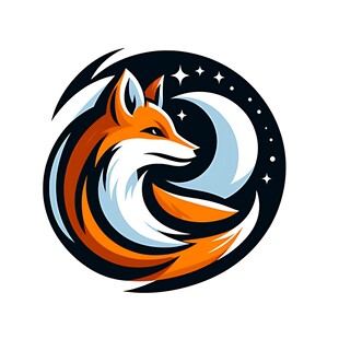 狐狸星空圆形创意标志