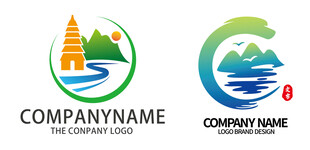 山水间旅游城市民宿标志logo