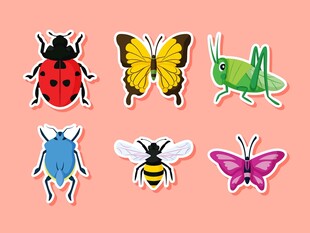 多彩昆虫贴纸