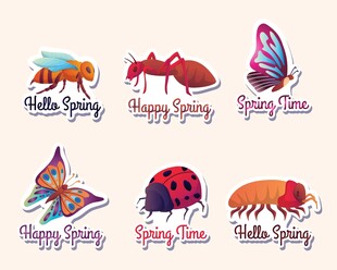 多彩昆虫插画集合