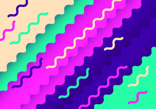 多彩波浪几何图案背景