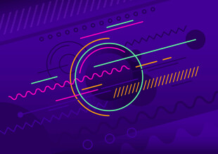 紫色霓虹科技风抽象背景