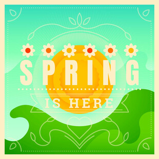 春天已至插画海报