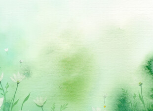 清新绿意水彩花卉背景图