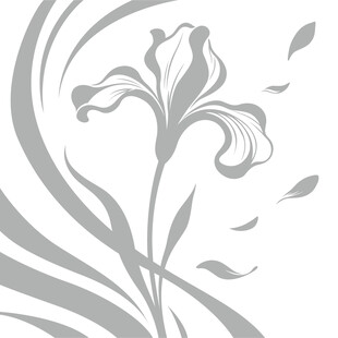 优雅鸢尾花线条装饰图案