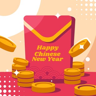 新年红包金币喜庆画面