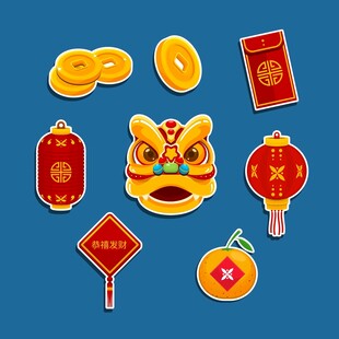 春节元素图标集合