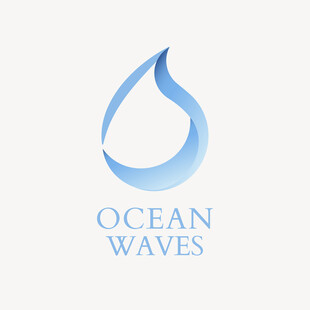 海洋波浪水滴标志设计