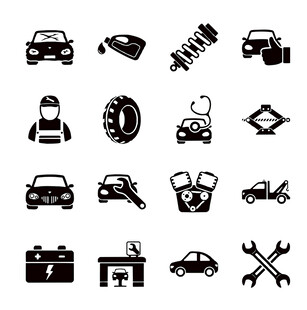 汽车维修相关图标集合