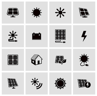 太阳能相关图标集合