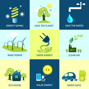 绿色环保能源图标集合