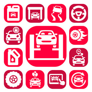 汽车服务相关图标集合