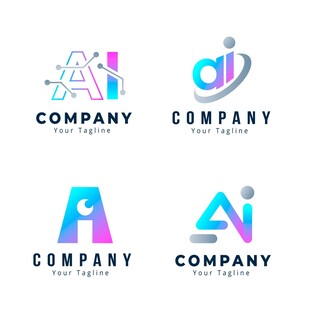 AI主题公司标志设计示例