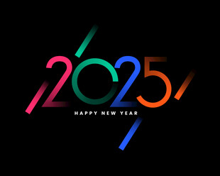 2025新年炫彩数字设计