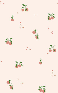 粉色背景樱桃碎花图案