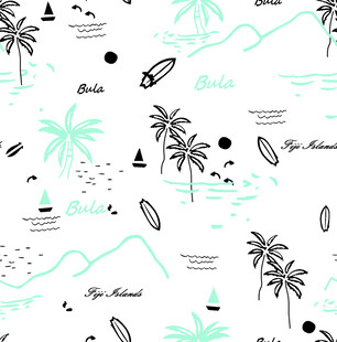 热带海岛风图案设计元素