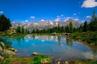 高山湖畔美景
