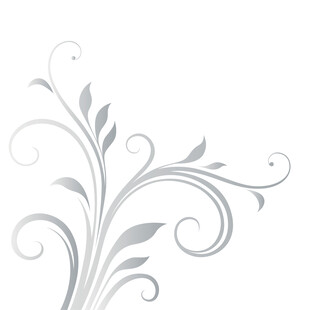 优雅银灰花卉边角装饰图案