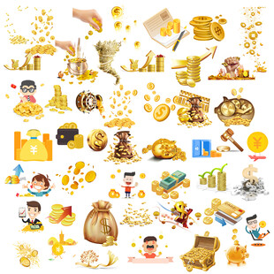 金币金融存钱罐元素