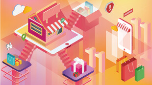 电商购物场景插画