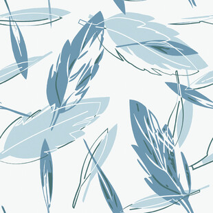 蓝叶简约图案背景