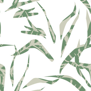 绿叶植物无缝图案背景