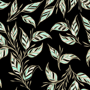 黑色背景叶形花纹图案