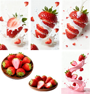 草莓精彩瞬间与创意画面