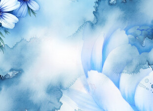 梦幻蓝调花卉背景图