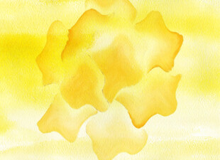 黄色星形晕染水彩画