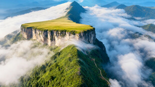 悬崖上的绿野奇观